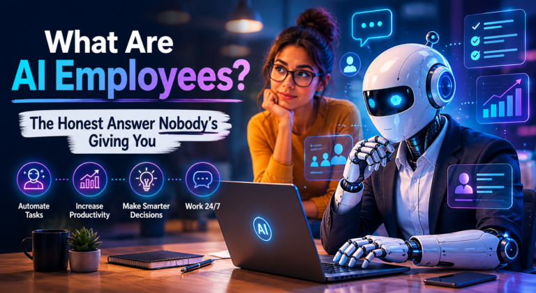AI agent working autonomously on business tasks representing the concept of AI employees in 2026